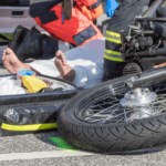 Motorcycle is involved in an accident